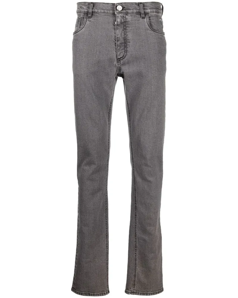 Billionaire Halbhohe Straight-Leg-Jeans - Grau Grau