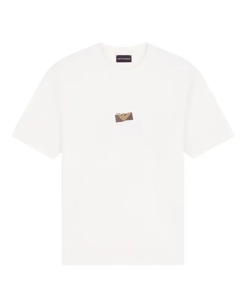 Emporio Armani T-Shirt mit Logo-Patch - Weiß Weiß