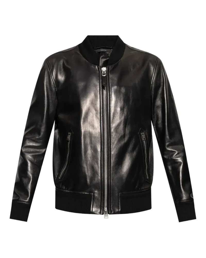Tom Ford Bomberjacke aus Leder - Schwarz Schwarz