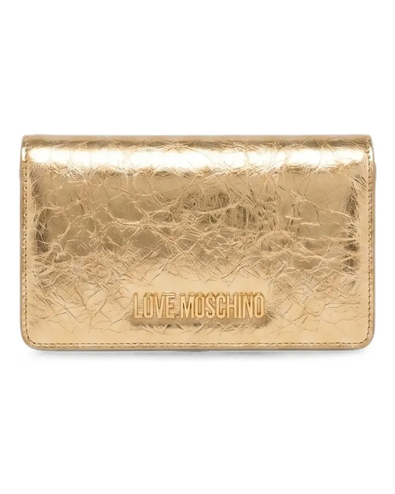 Moschino Schultertasche im Metallic-Look - Gold Gold