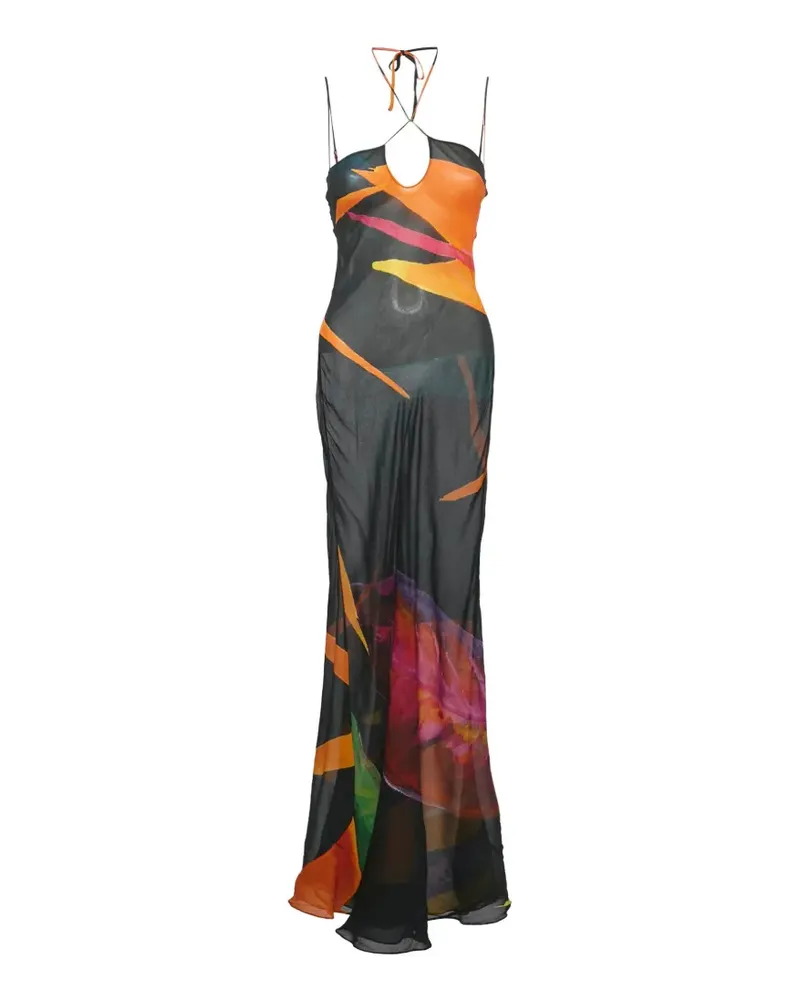 Rag & Bone printed sheer maxi dress - Schwarz Schwarz