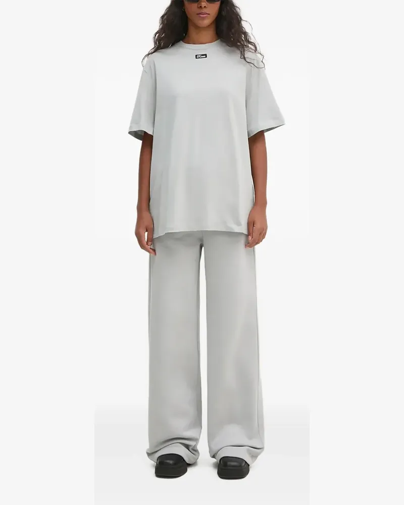 ROTATE Birger Christensen Weite Hose mit Logo-Schild - Grau Grau