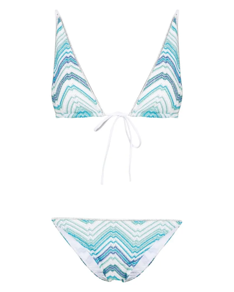 Missoni Bikini aus Lurex mit Zickzackmuster Blau