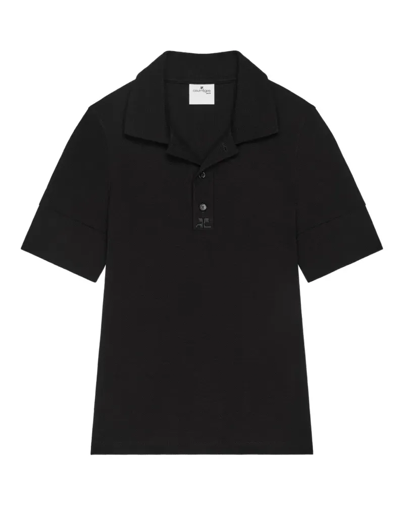 Courrèges Poloshirt mit Logo - Schwarz Schwarz