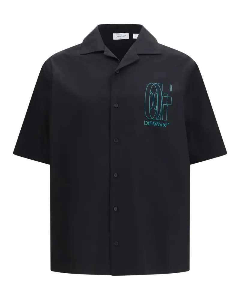 OFF-WHITE Hemd mit Logo-Print - Schwarz Schwarz