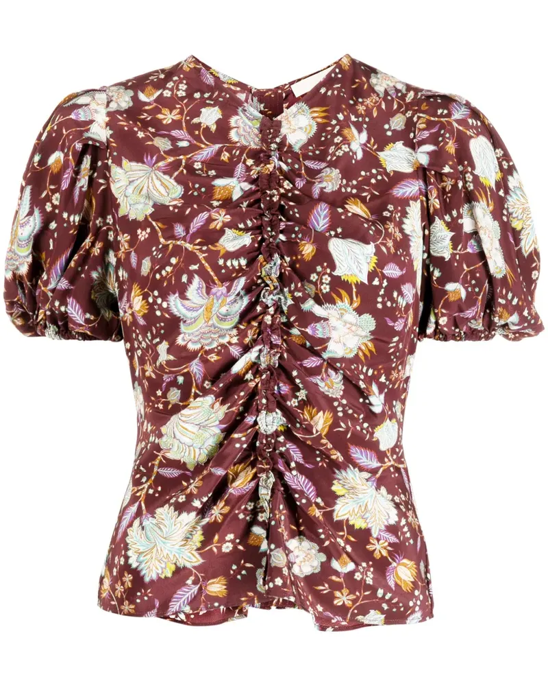Ulla Johnson Elise Seidenbluse - Rot Rot