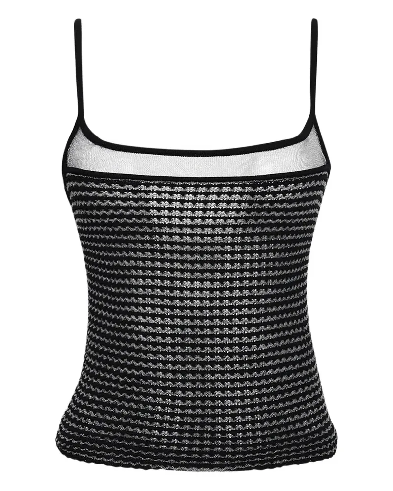 Roberta Einer Gehäkeltes Top mit Overlay - Schwarz Schwarz
