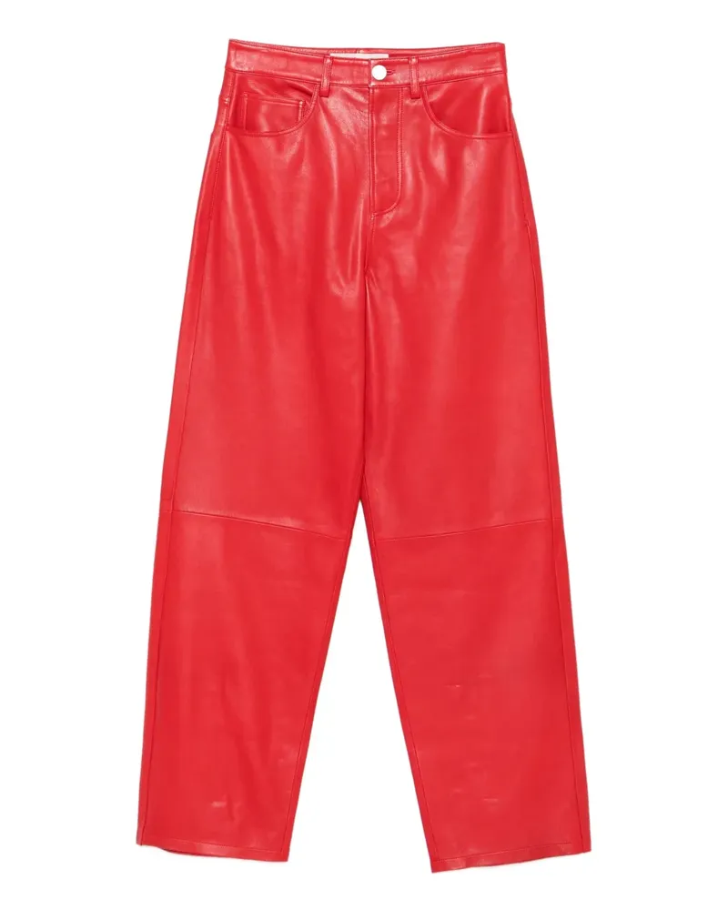 Róhe Hose aus Lammleder - Rot Rot