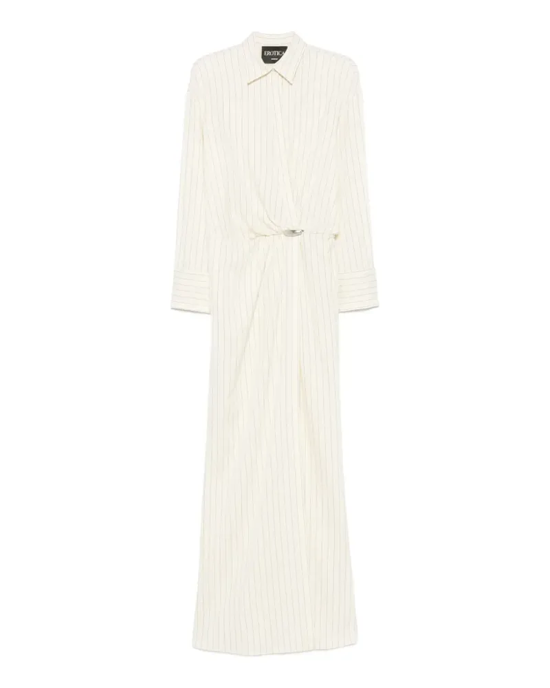 Dondup pinstripe-print draped maxi gown - Nude Nude
