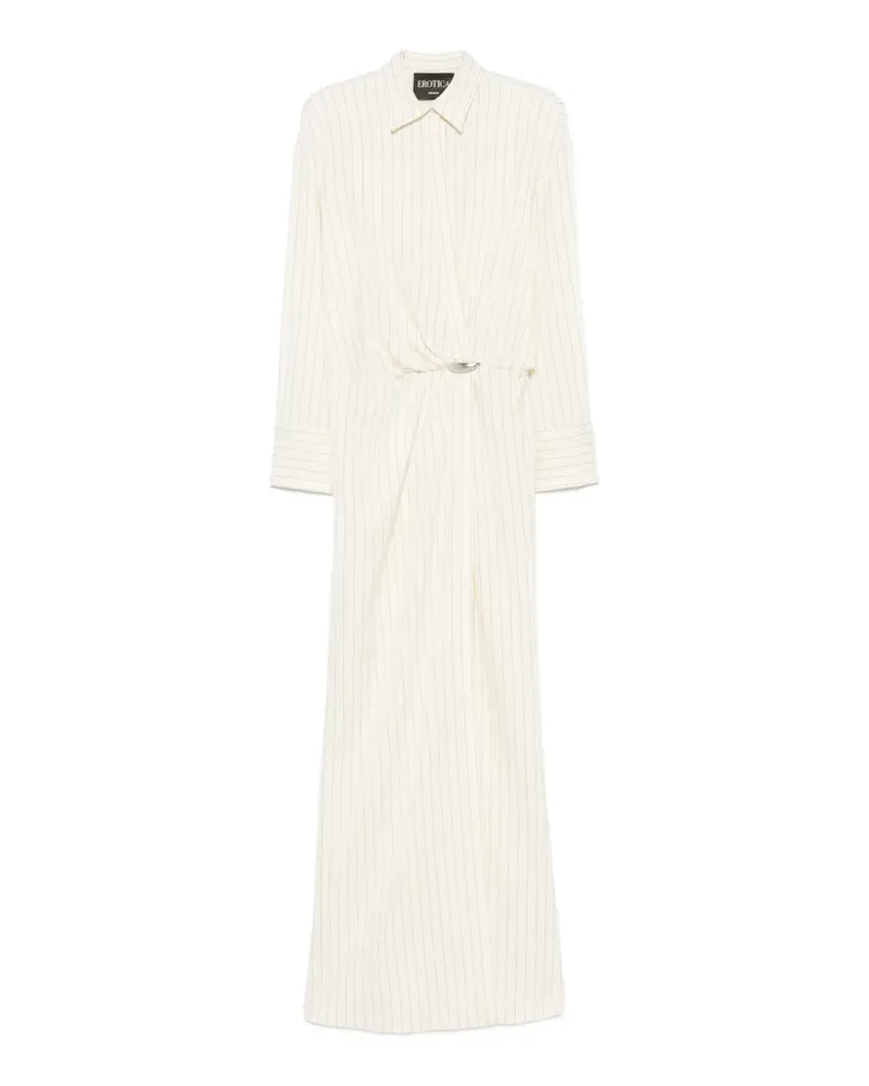 Dondup pinstripe-print draped maxi gown - Nude Nude
