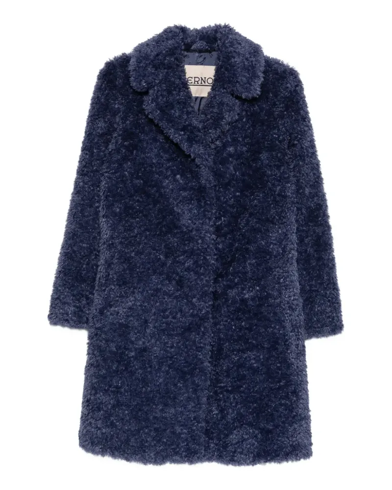 Herno textured-finish notched-lapel coat - Blau Blau