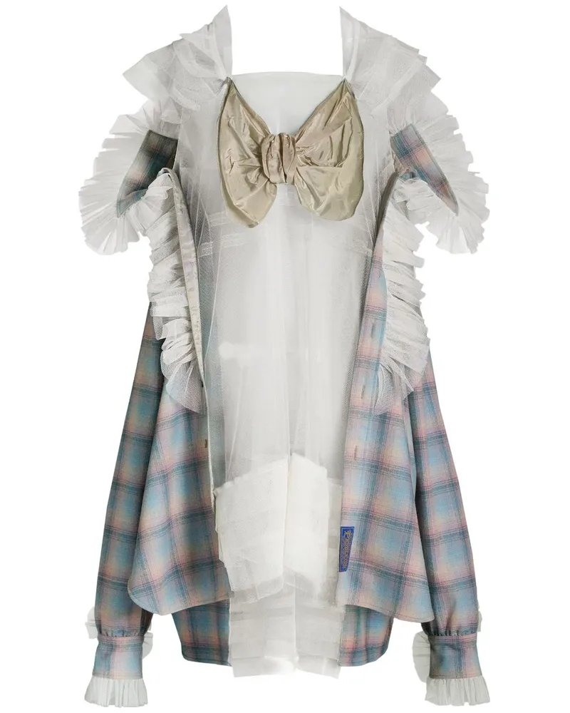 Maison Margiela x Pendleton Hemd mit Tülleinsatz - Blau Blau