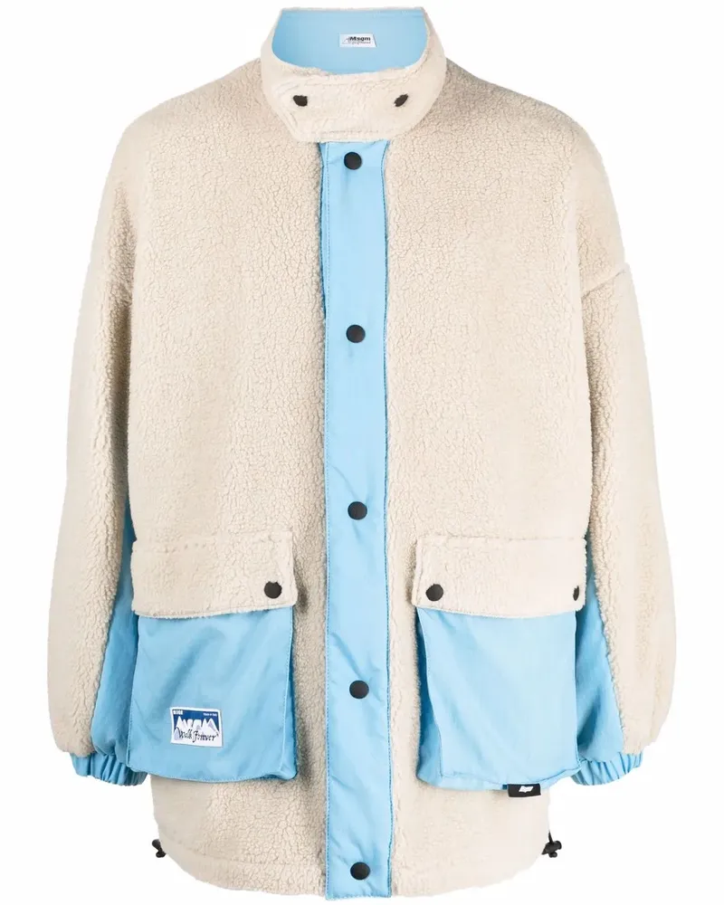 MSGM Wendbare Faux-Shearling-Jacke - Blau Blau