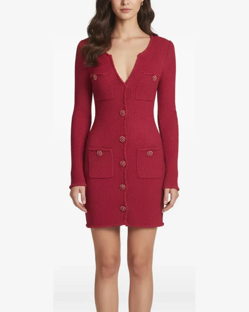 Self-Portrait melange knit dress - Rot Rot