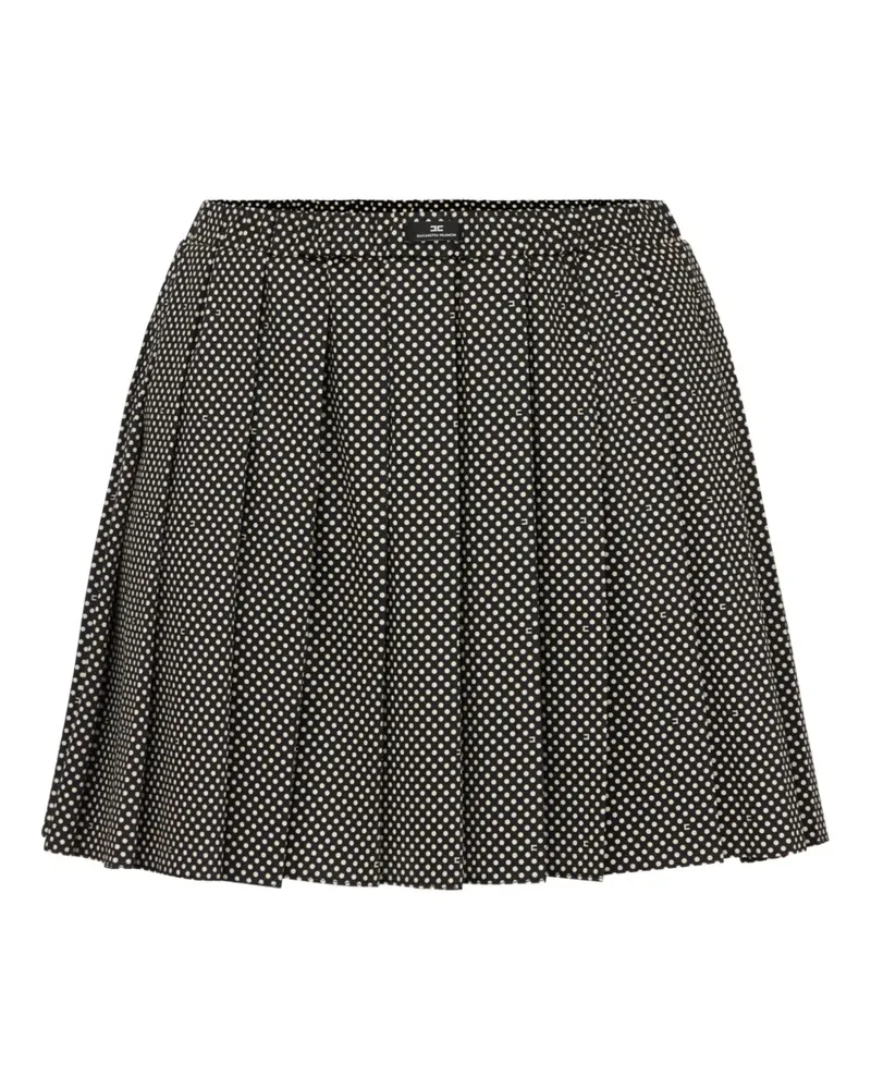 Elisabetta Franchi Gepunkteter Faltenrock - Schwarz Schwarz