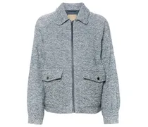 Jacke mit Fischgrätenmuster - Blau