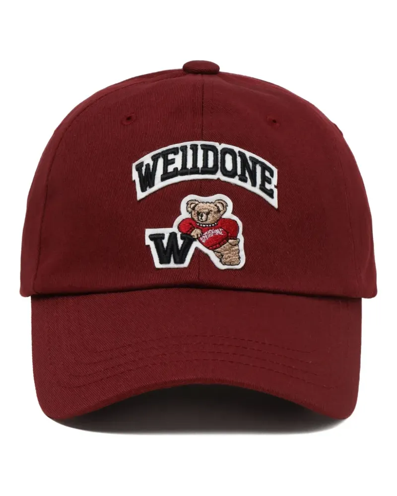 WE 11 DONE Baseballkappe mit Teddy-Logo - Rot Rot