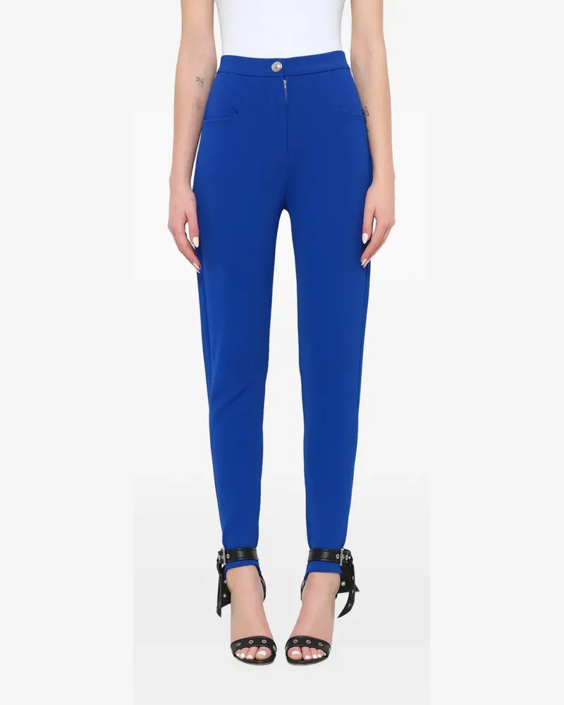 Balmain high-waisted knit skinny trousers - Blau Blau