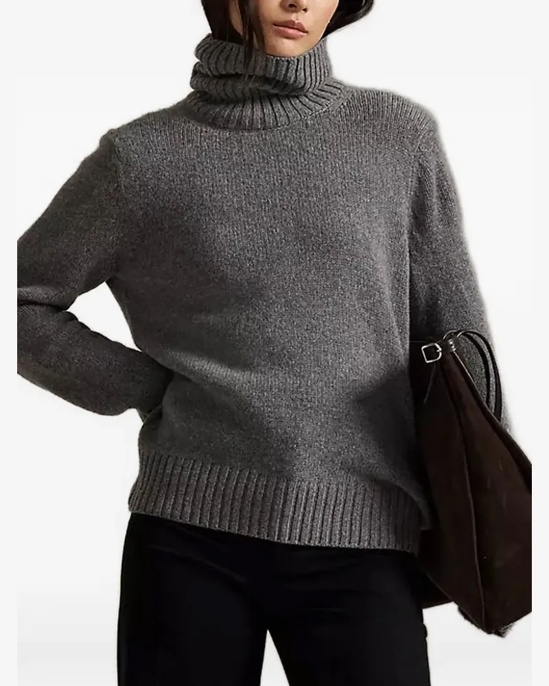 Ralph Lauren Rollkragenpullover mit geripptem Saum - Grau Grau