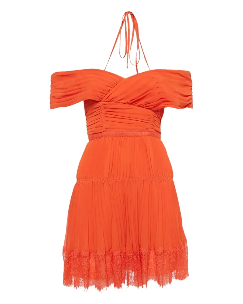 Self-Portrait Kleid aus Spitze - Orange Orange