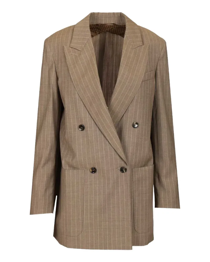 Max Mara pinstripe double-breasted blazer - Nude Nude