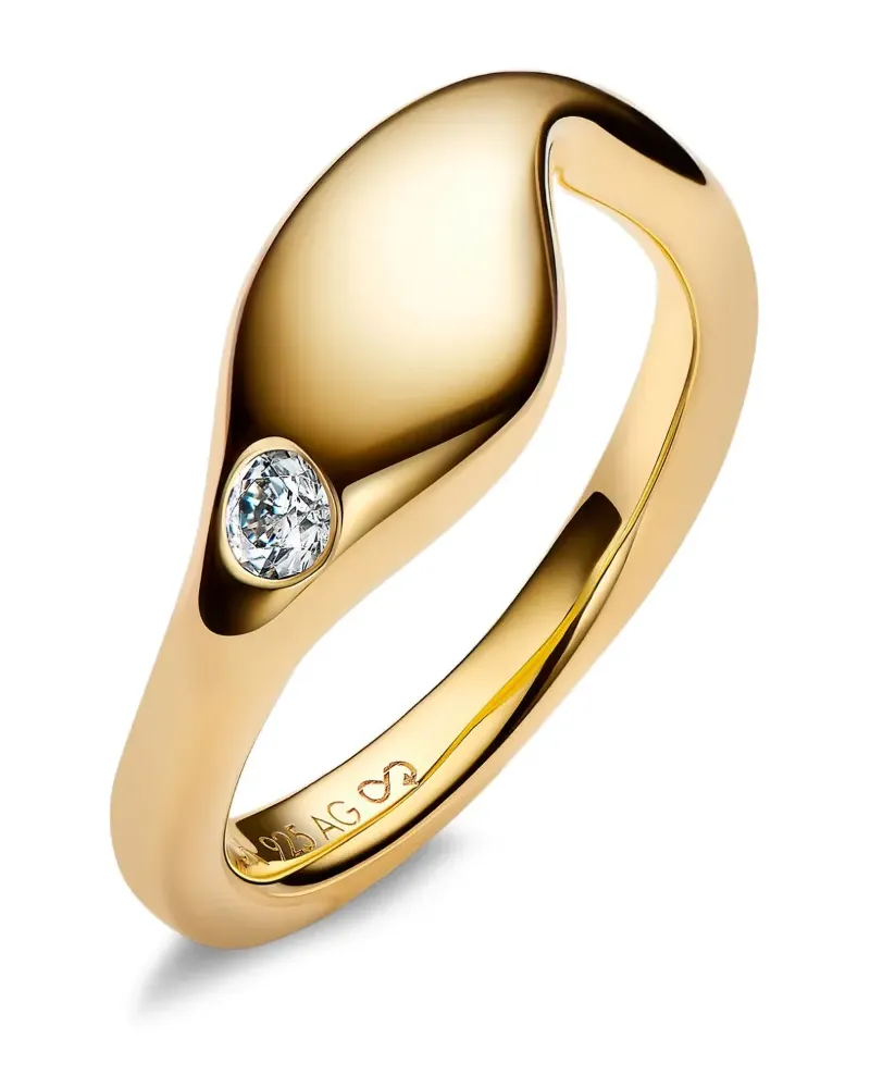Maria Black Dolphin Ring - Gold Gold