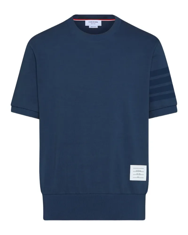 Thom Browne T-Shirt mit Logo-Streifen - Blau Blau
