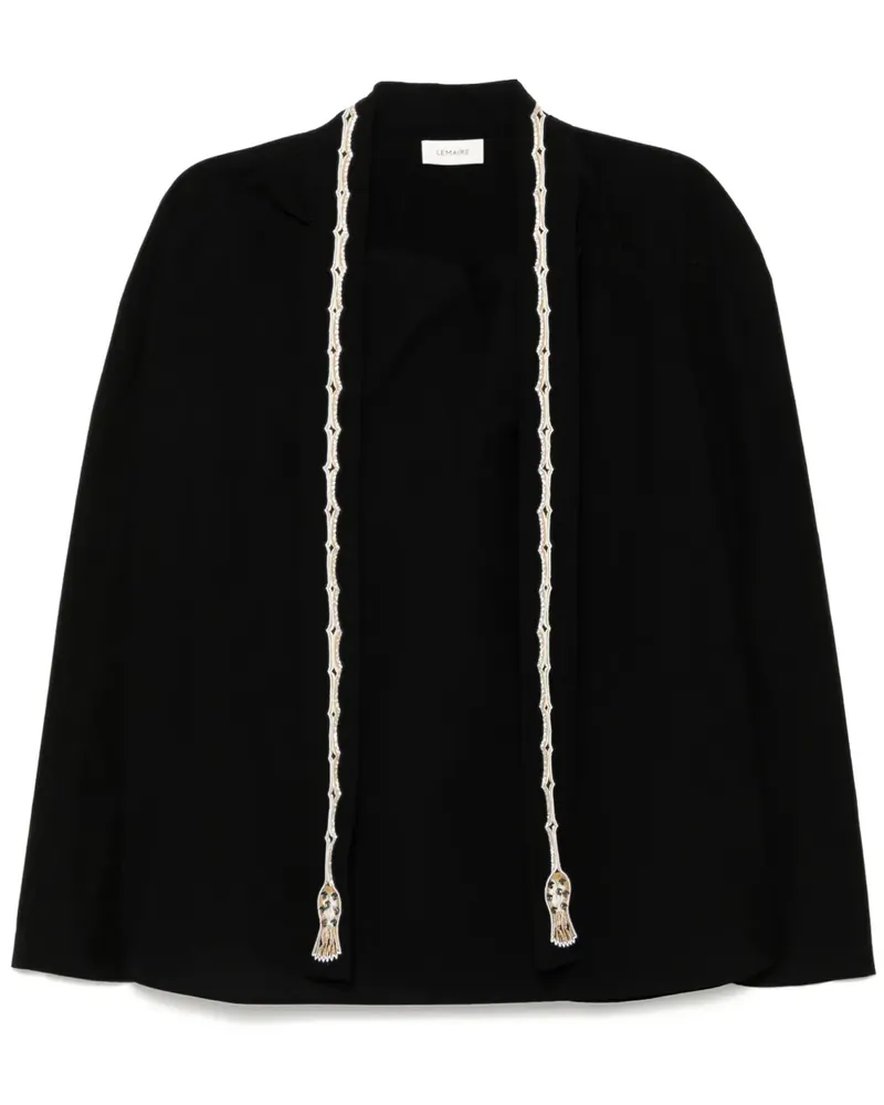 Christophe Lemaire Bestickte Ascot Bluse - Schwarz Schwarz