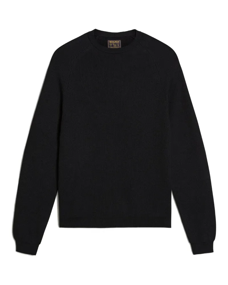 Woolrich Fein gestrickter Pullover mit Raglanärmeln - Schwarz Schwarz