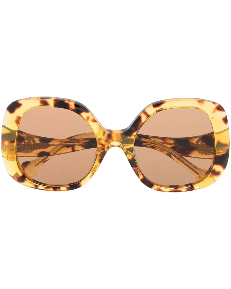 Gucci Sonnenbrille mit Oversized-Gestell - Gelb Gelb