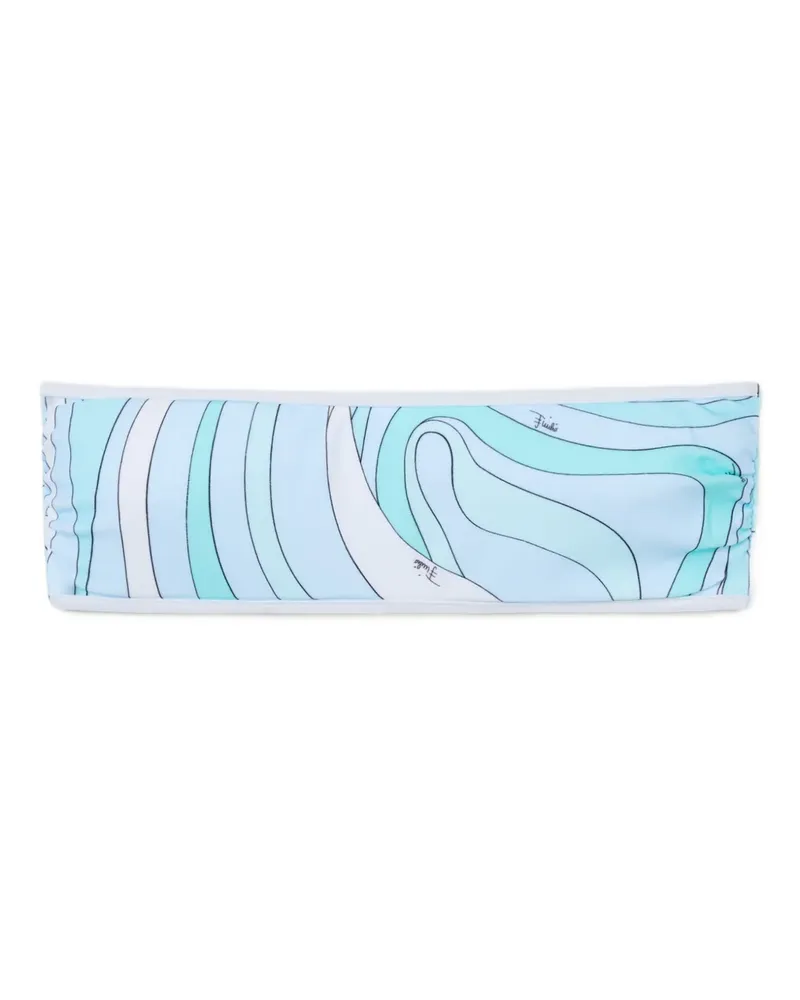 Emilio Pucci marmo-print bandeau bikini top - Blau Blau