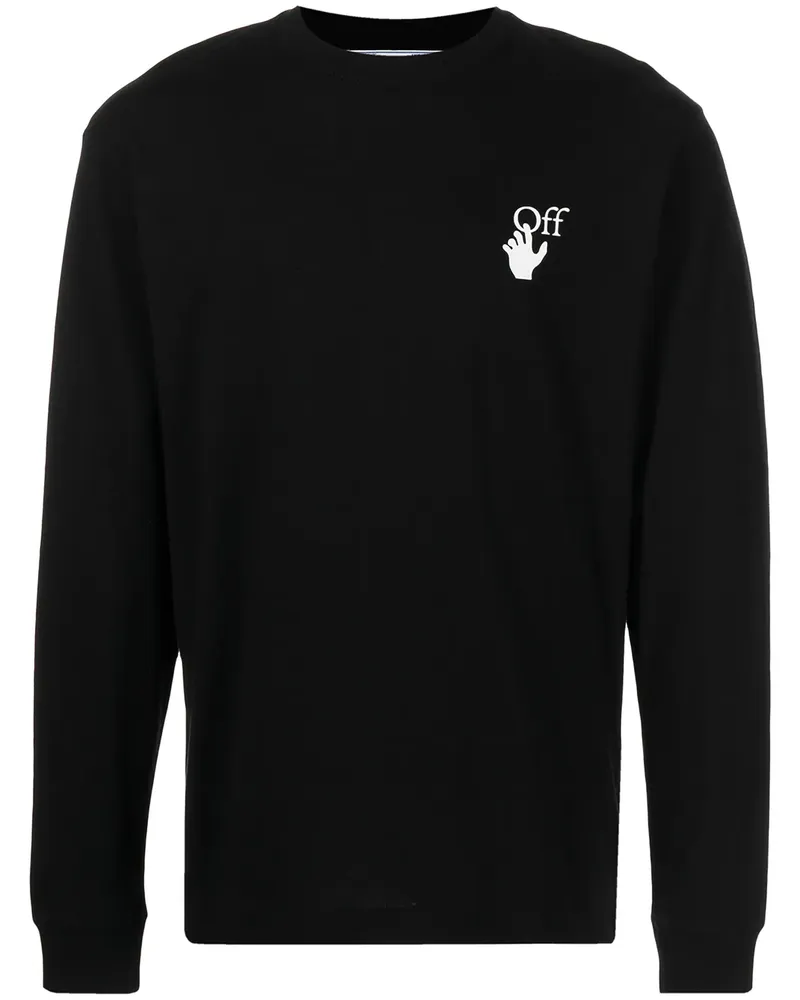 OFF-WHITE Langarmshirt mit Hands-Off-Print - Schwarz Schwarz
