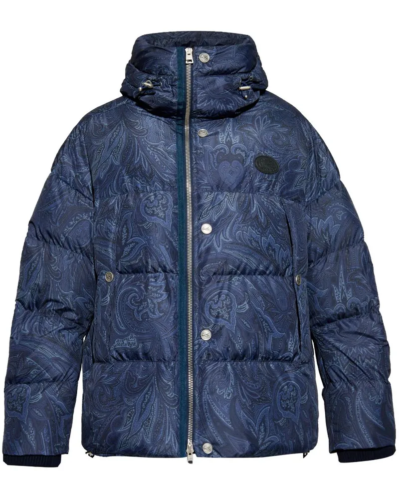 Etro Daunenjacke mit Paisley-Print - Blau Blau