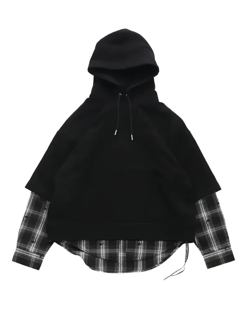 Mastermind Japan layered skull hoodie - Schwarz Schwarz