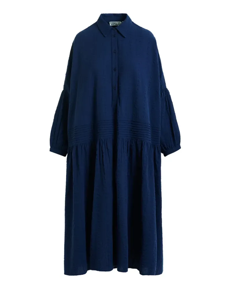 Essentiel pleated shirt-style midi dress - Blau Blau