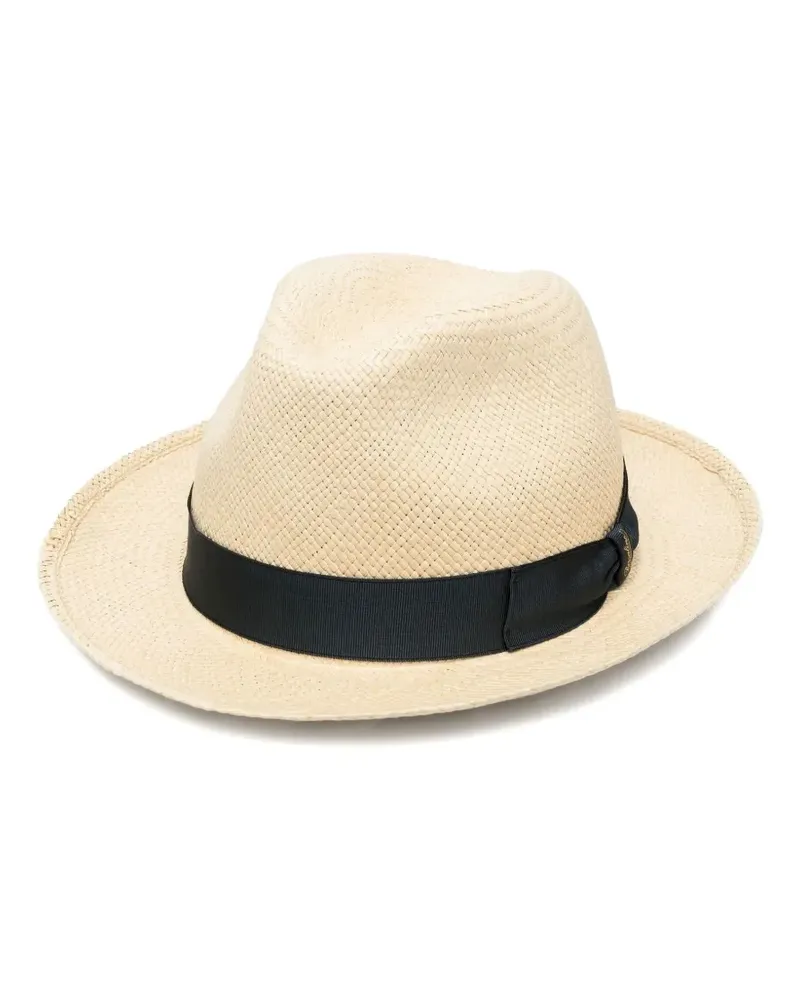 Borsalino ribbon-trim fedora - Nude Nude