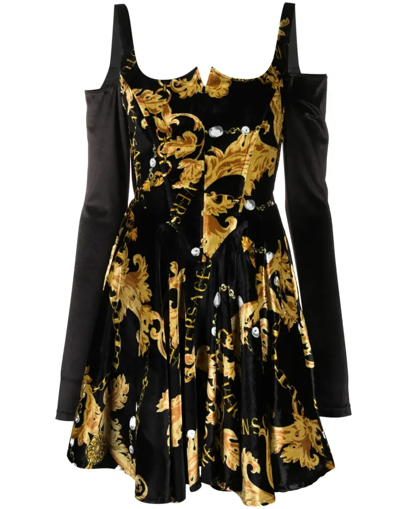 Versace Jeans Chain Couture Kleid - Schwarz Schwarz