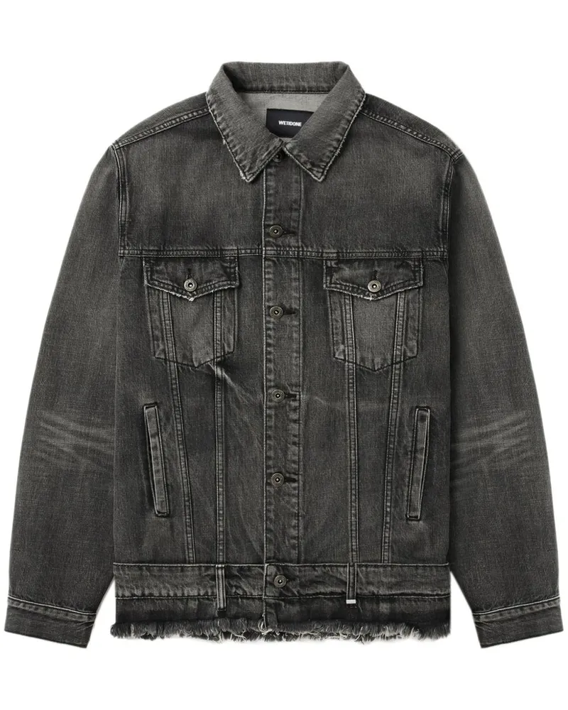 WE 11 DONE Jeansjacke mit Gürtel - Schwarz Schwarz
