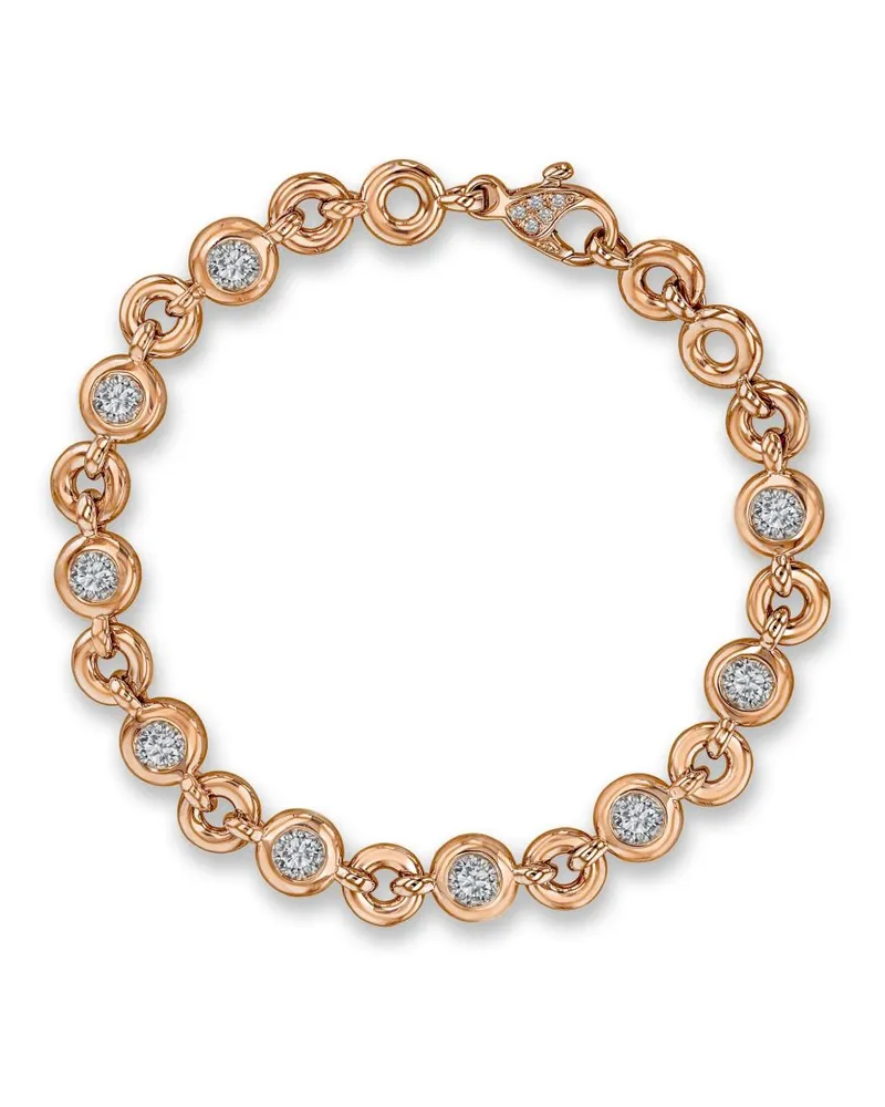 Pragnell 18kt RockChain Rotgoldarmband mit Diamanten - Rosa Rosa