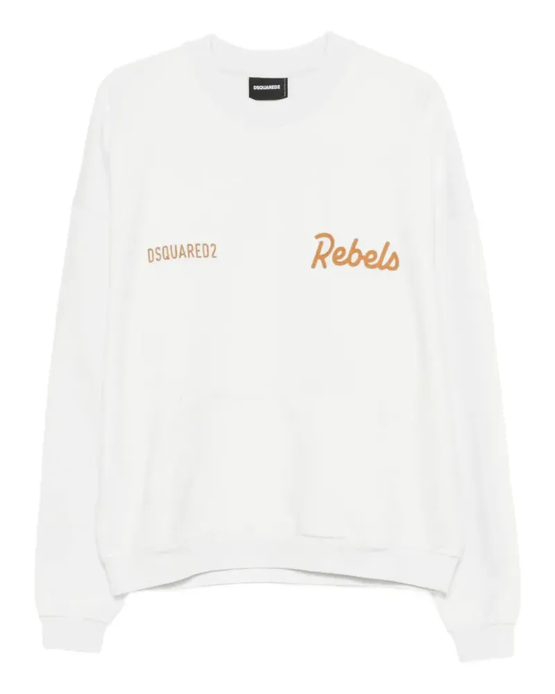 Dsquared2 logo-embroidered crew-neck sweater - Weiß Weiß