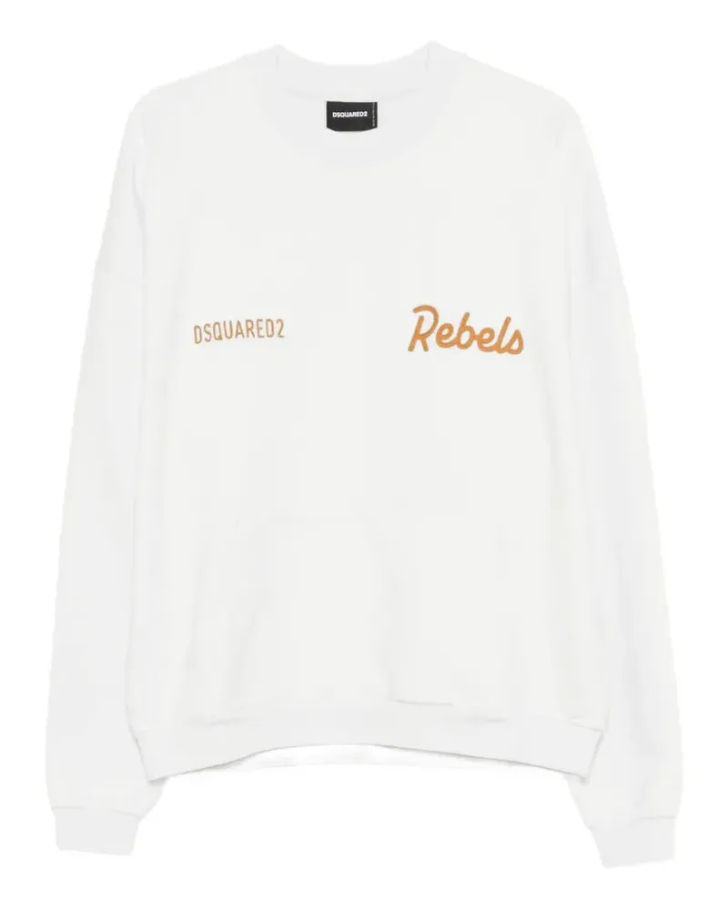 Dsquared2 logo-embroidered crew-neck sweater - Weiß Weiß