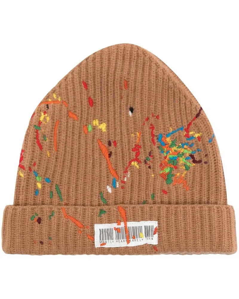 Mostly Heard Rarely Seen Beanie mit Barcode-Print - Braun Braun