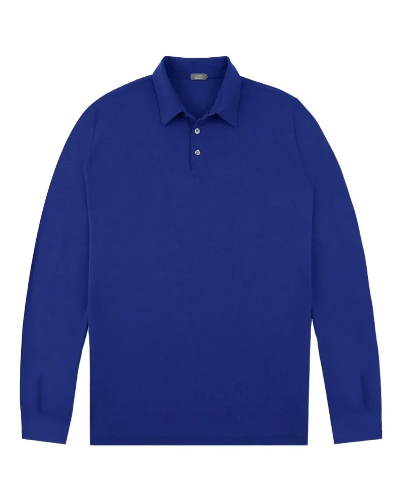 Zanone long-sleeve button polo shirt - Blau Blau