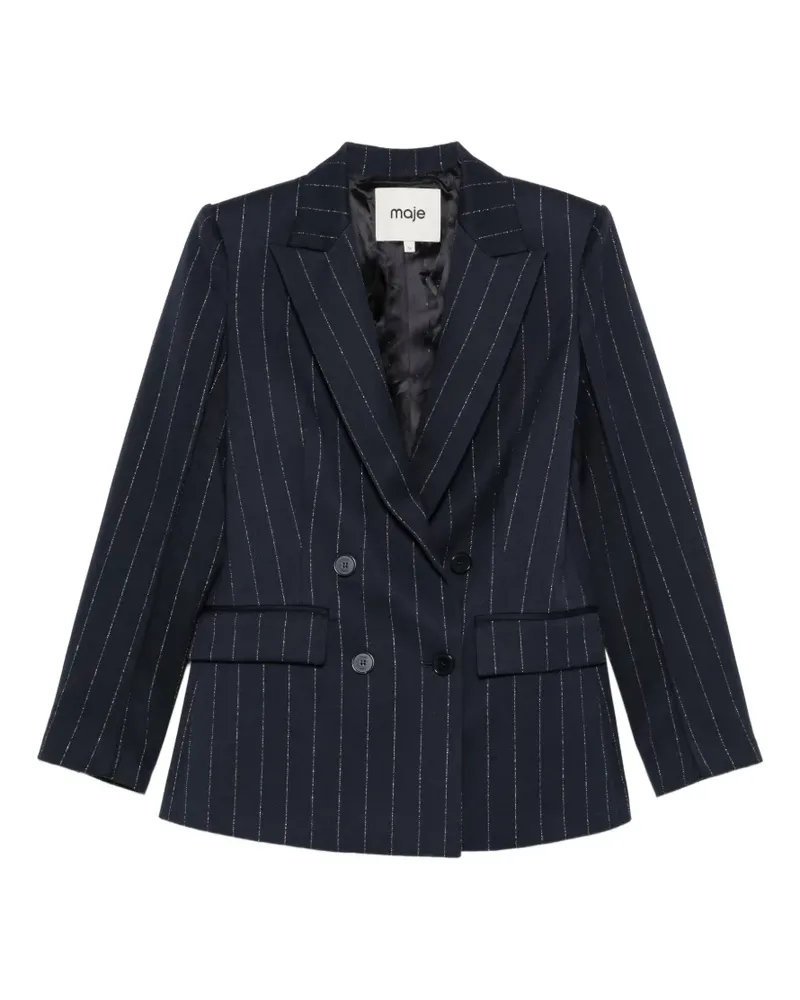 Maje pinstripe double-breasted blazer - Blau Blau