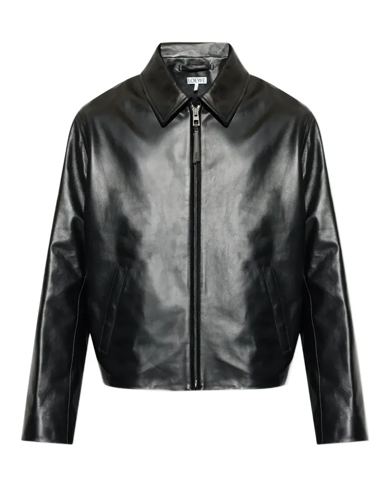 Loewe zip-up leather jacket - Schwarz Schwarz