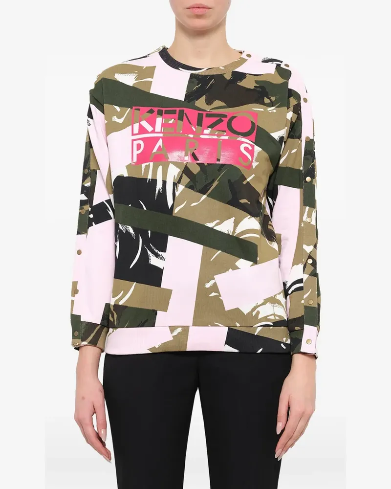 Kenzo camouflage-print logo-print sweatshirt - Grün Grün