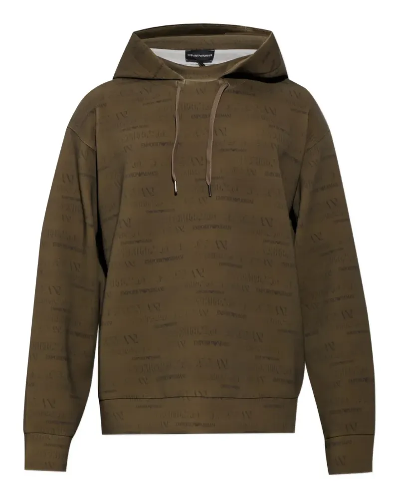 Emporio Armani Hoodie mit Monogramm-Print - Grün Grün