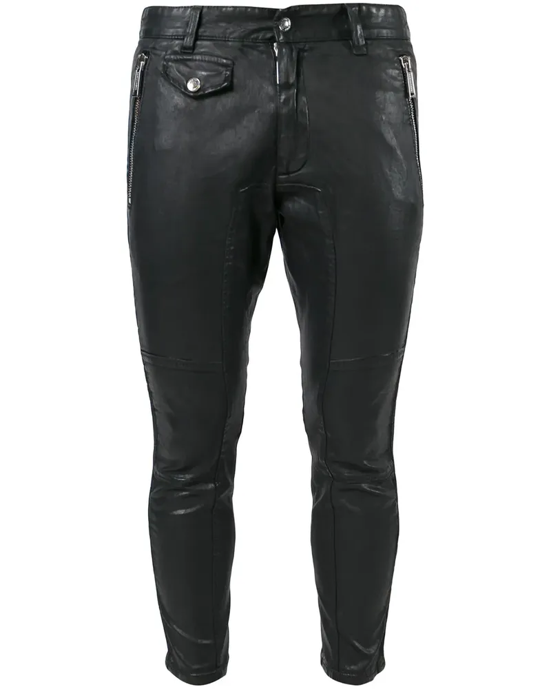 Dsquared2 Röhrenhose aus Kunstleder - Schwarz Schwarz