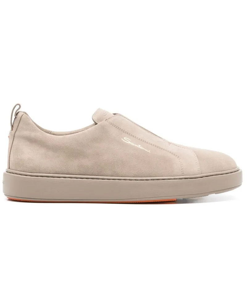 Santoni Slip-On-Sneakers aus Wildleder - Nude Nude