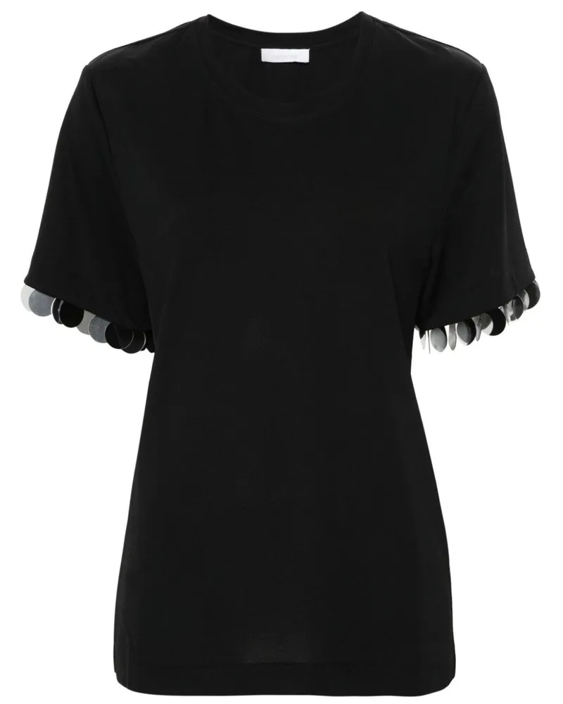 Paco Rabanne T-Shirt mit Pailletten - Schwarz Schwarz
